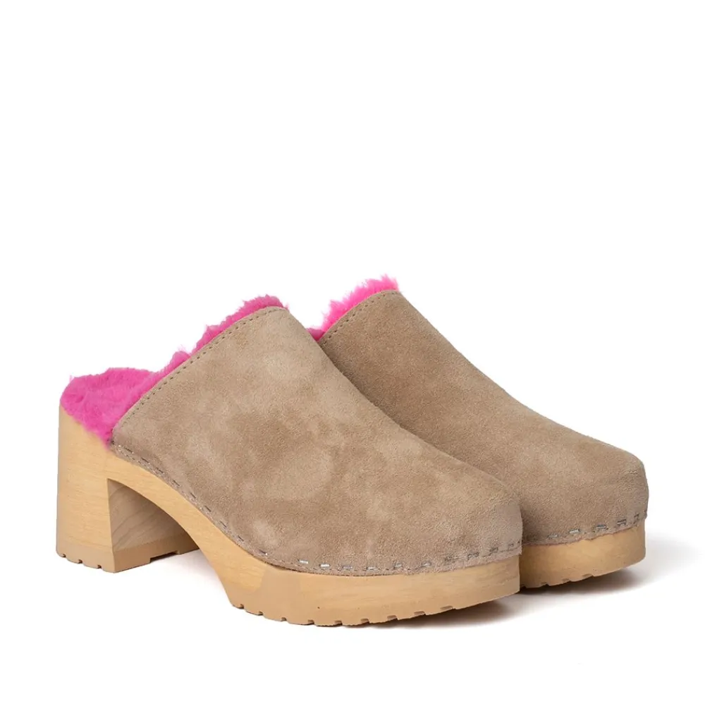 Hanja Kaschmir/Plusch Taupe/Pink (Natur)-SOFTCLOX Sale