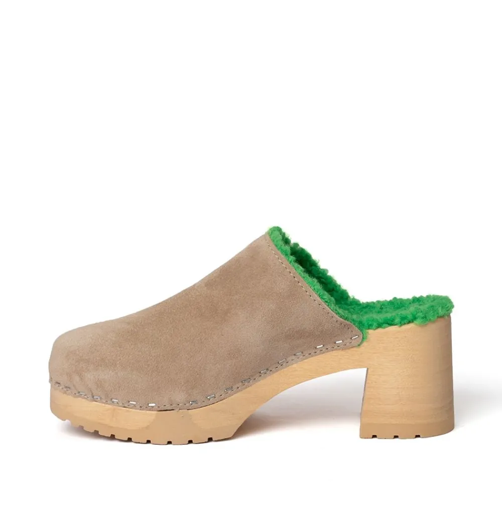 Hanja Kaschmir/Plusch Taupe/Green (Natur)-SOFTCLOX Hot