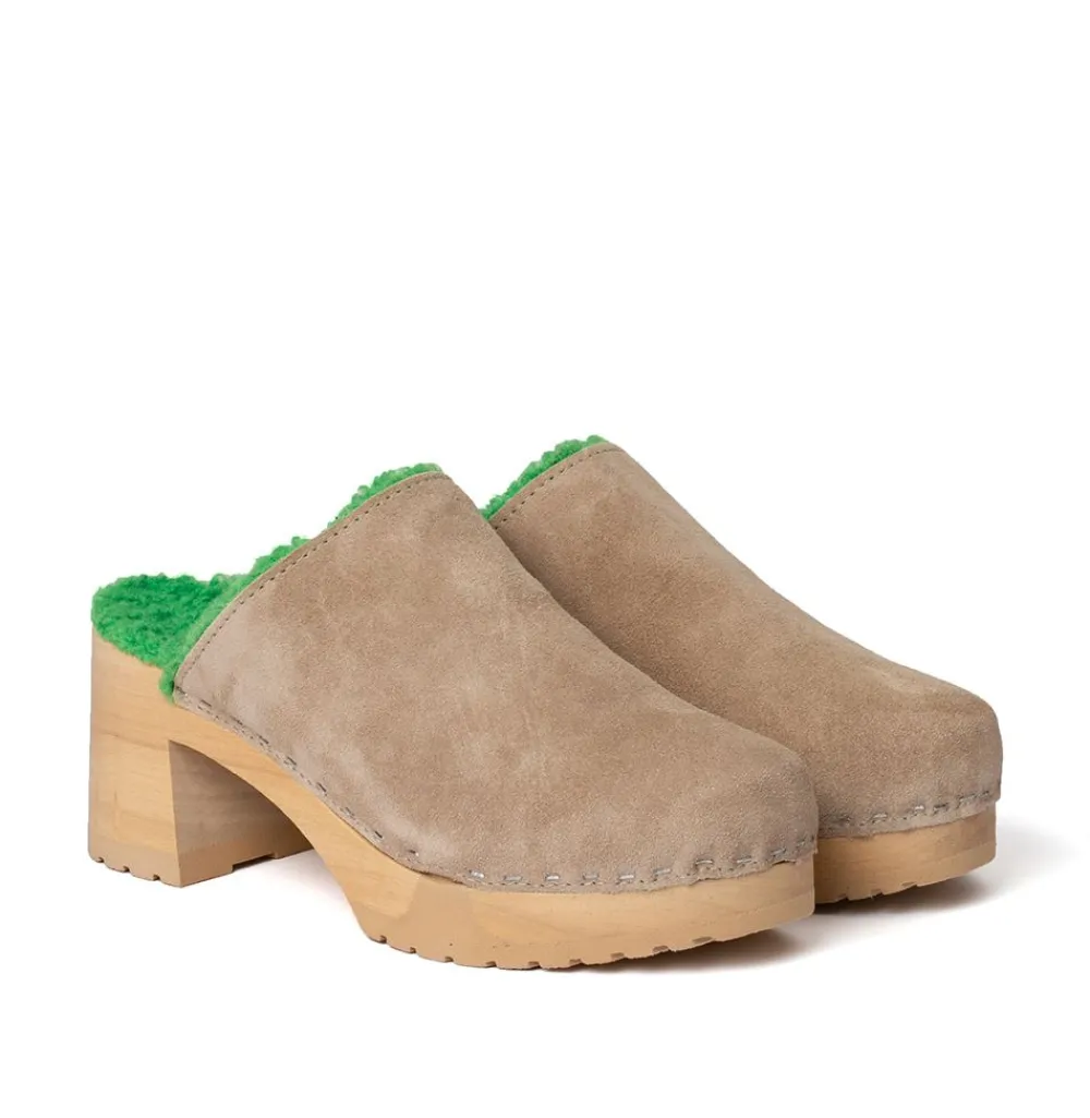 Hanja Kaschmir/Plusch Taupe/Green (Natur)-SOFTCLOX Hot