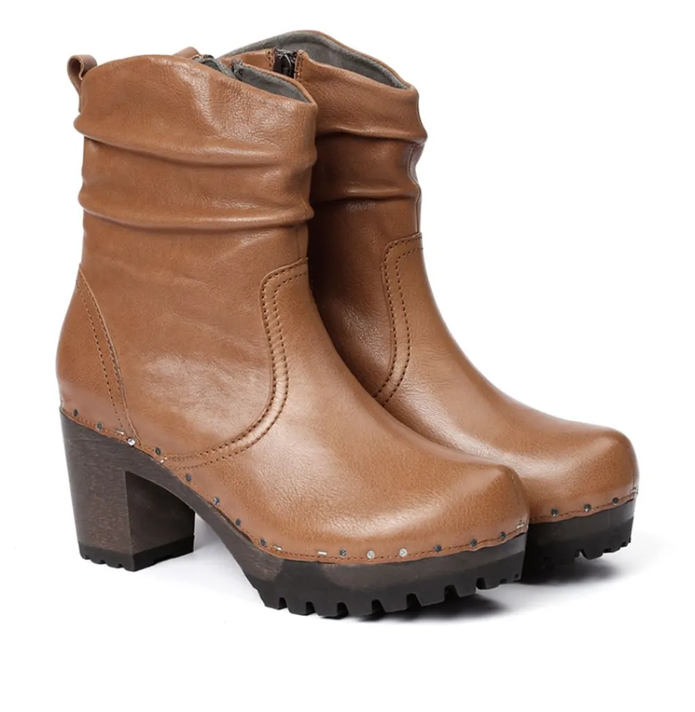 O-Bootie Washed Nappa Camel-SOFTCLOX Clearance